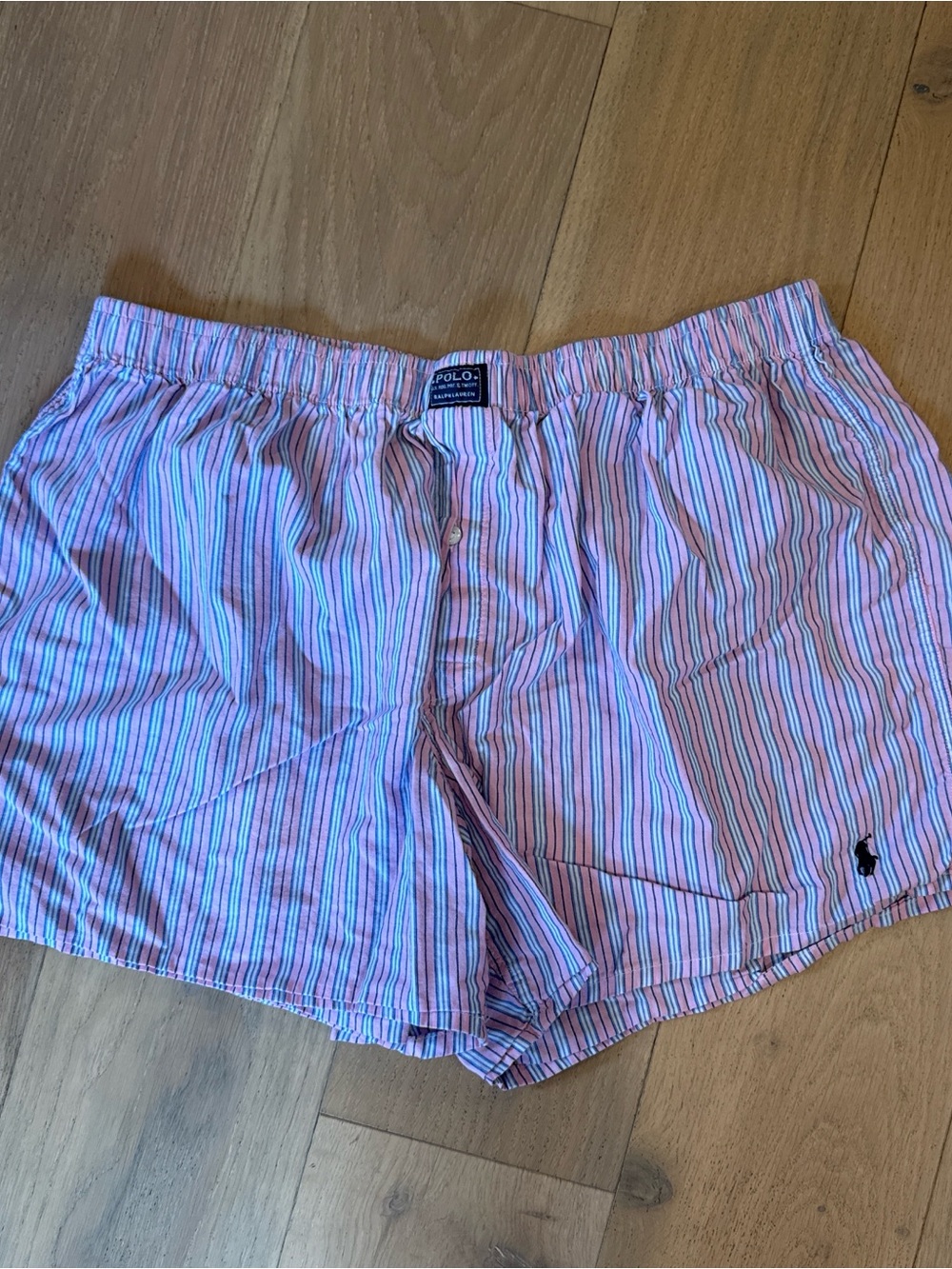 Polo by Ralph Lauren Pink and Blue Striped Boxer Shorts